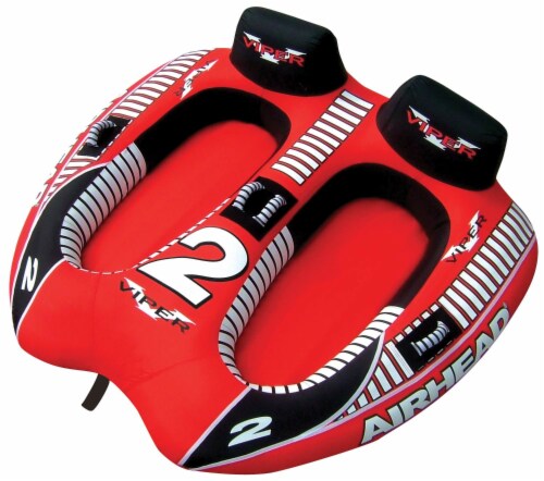AIRHEAD AHVI-F2 Viper 2 Double Rider Cockpit Inflatable Towable Lake Water Tube Perspective: front