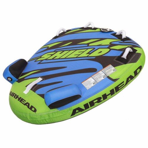 Airhead AHSH-T1 Shield Single Person Towable Inflatable Water Tube w/ 4 Handles Perspective: front
