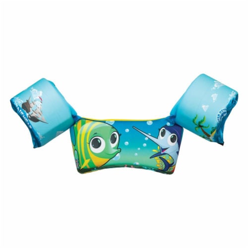 Airhead Water Otter Elite Kids Child Life Jacket Vest with Arm Bands, Treasure Perspective: front