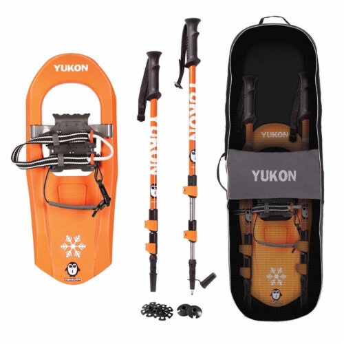 Yukon 80-6004K Penguin Youth Molded Snowshoe Kit, Orange Perspective: front