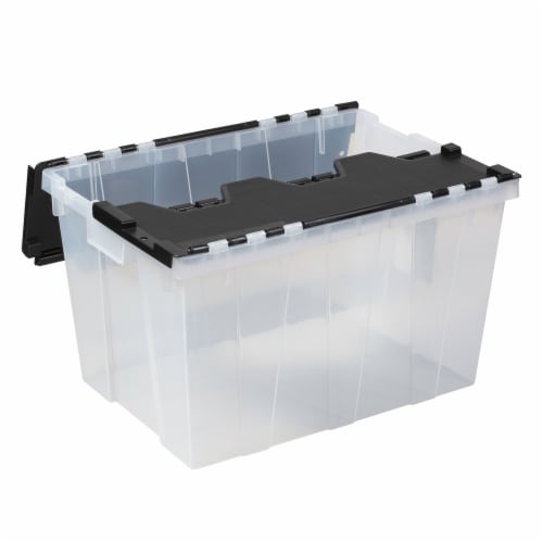 Greenmade 675366 FlipTop Large Capacity Clear Plastic Storage Tote, 2 Pack,  1 Piece - Fred Meyer