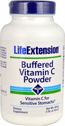 Life Extension Buffered Vitamin C Powder Perspective: front