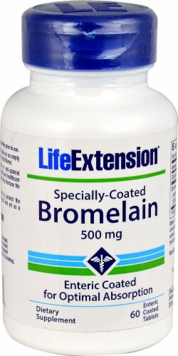 Life Extension Specially-Coated Bromelain Enteric Coated Tablets 500mg Perspective: front