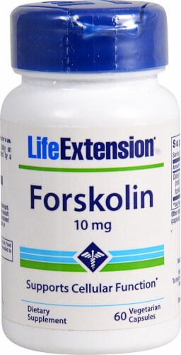 Life Extension Forskolin Vegetarian Capsules 10mg Perspective: front