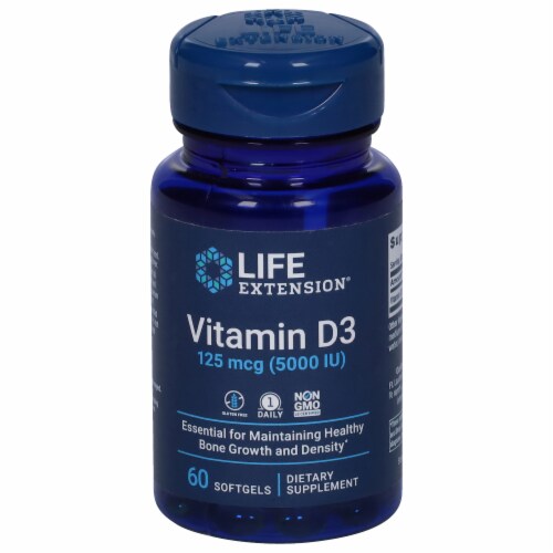 Qfc Life Extension Vitamin D3 5000 Iu 60 Softgels