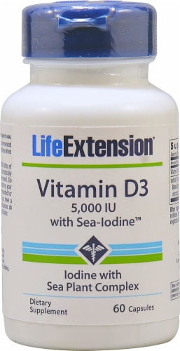 Kroger Life Extension Vitamin D3 With Sea Iodine 5000 Iu 60 Capsules