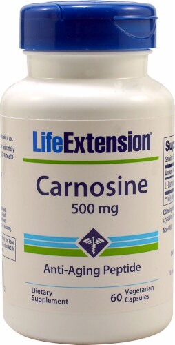 Life Extension Carnosine Vegetarian Capsules 500mg Perspective: front