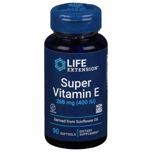 Life Extension Natural Vitamin E Dietary Supplement Softgels 268mg Perspective: front