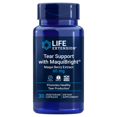 Life Extension® Tear Support with MaquiBright® Vegetarian Capsules Perspective: front