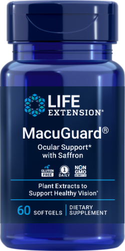 Life Extension® MacuGuard® Ocular Support with Saffron Softgels Perspective: front