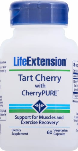 Life Extension Tart Cherry with CherryPURE Vegetarian Capsules Perspective: front