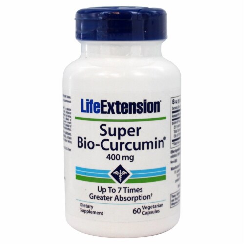 Life Extension Super Bio-Curcumin Vegetarian Capsules 400mg Perspective: front