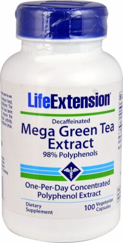 Life Extension  Decaffeinated Mega Green Tea Extract Perspective: front