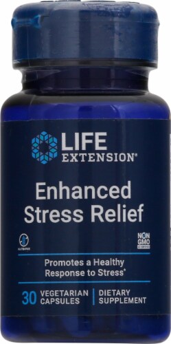 Life Extension® Enhanced Stress Relief Vegetarian Capsules Perspective: front