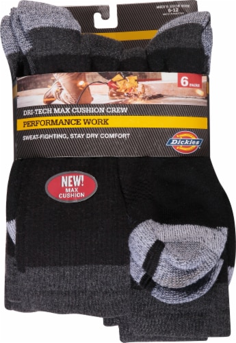 Dickies Men's Dri-tech Moisture Cushion Crew Socks Perspective: front