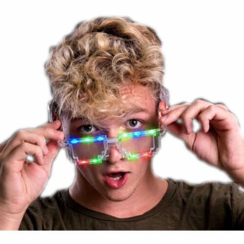 Blinkee Light Up Pixel Brick Transparent Sunglasses Multi Color ONE SIZE QFC