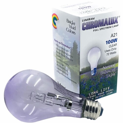 Chromalux Full Spectrum Light Bulb A21 100W Clear 100 Watt 1 Unit 100 Watt 1 UNIT King Soopers