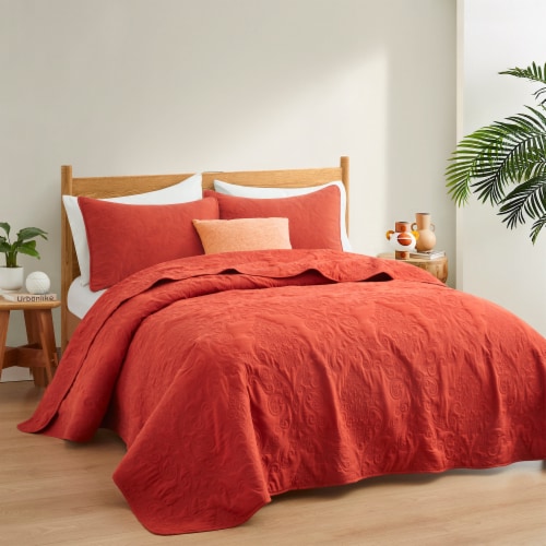 Red king pillow shams clearance