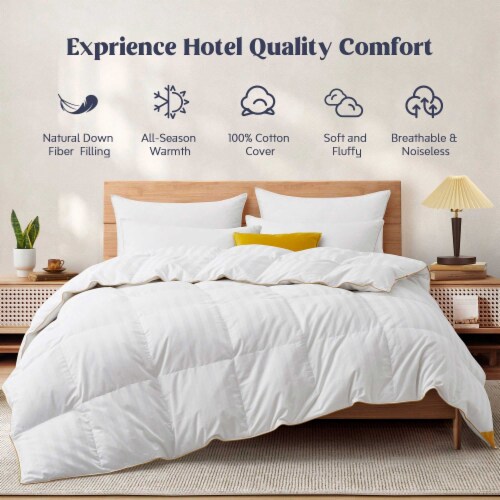 Puredown All Season White Goose Down Fiber Comforter Cotton Cover Twin King Full White King King Kroger