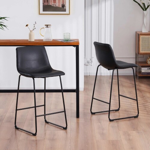 Leather kitchen online island stools