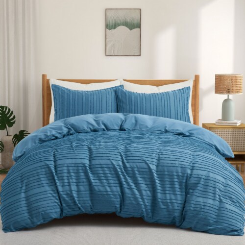 Navy blue duvet cover twin sale