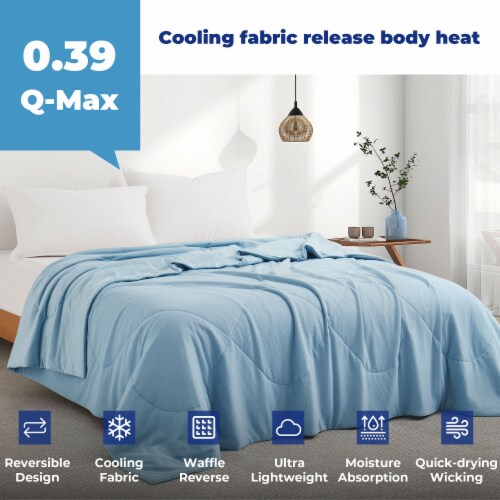 Ice Cooling Reversible Waffle Blanket for Summer Dual-side Comfort, King -  City Market