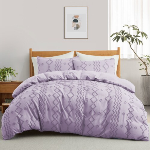 Goose Down Comforter Bedding Set Twin Full Queen King 2 Pack Pillows Duvet Cover Purple Bund King size King Soopers