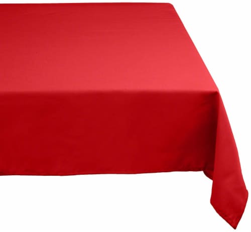 DII Red Polyester Tablecloth Perspective: front