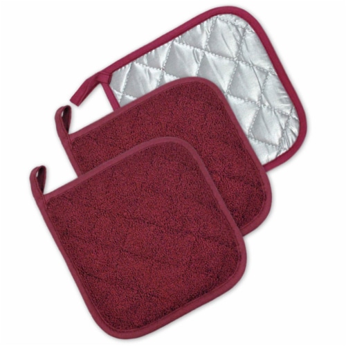 DII Wine Terry Potholder (Set of 3) Perspective: front