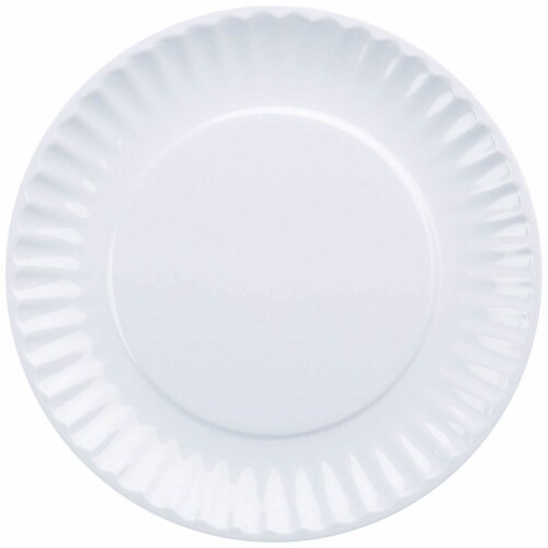 DII White Melamine Picnic Plate (Set of 12) Perspective: front