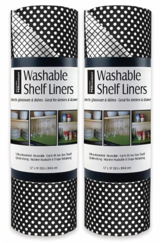 DII Black Dots Shelf Liner (Set of 2) Perspective: front