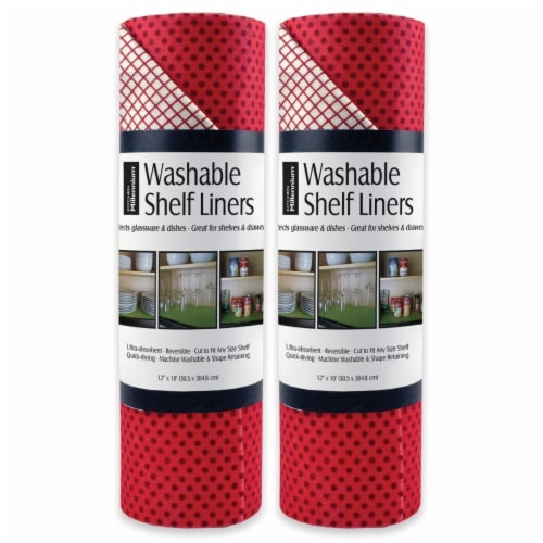DII Tango Red Dots Shelf Liner (Set of 2) Perspective: front
