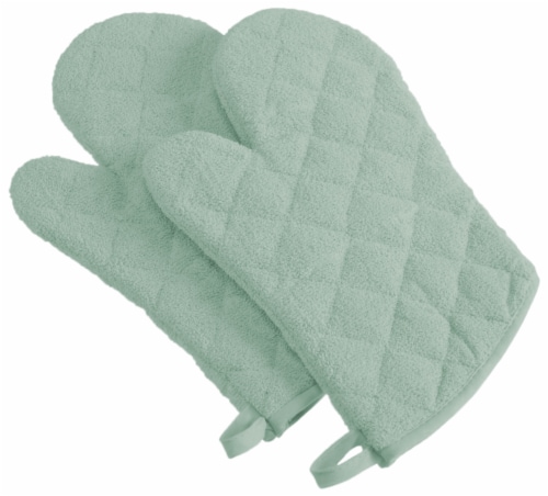 DII Mint Terry Oven Mitt (Set of 2) Perspective: front