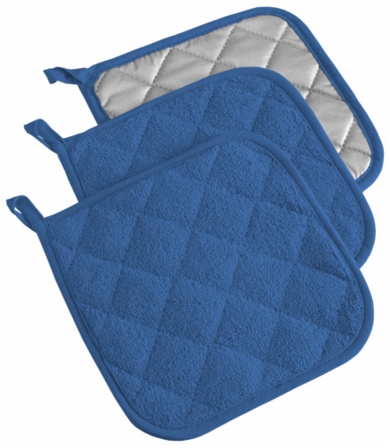 DII Blueberry Terry Potholder (Set of 3) Perspective: front