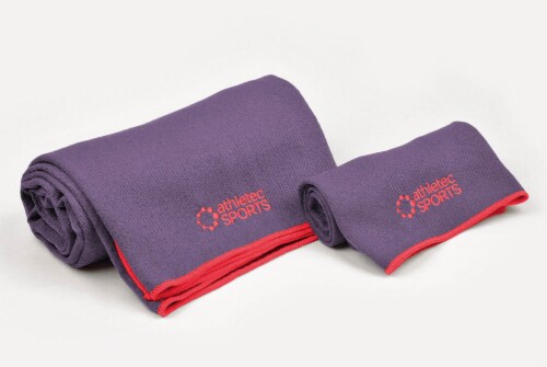 DII Yoga Towel Purple (Set of 2) Perspective: front