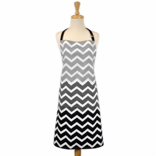 Design Imports Chevron Apron Black Perspective: front
