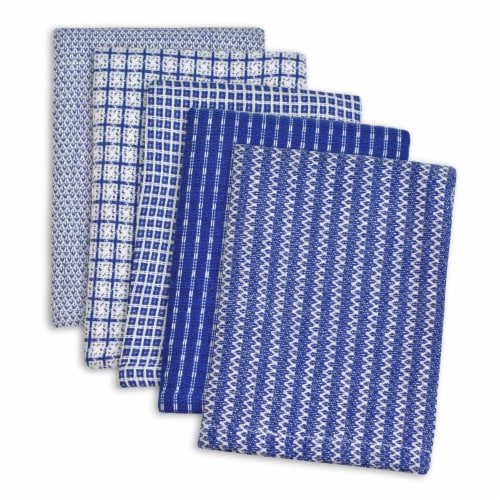 DII Assorted Blue Dishcloth (Set of 5) Perspective: front