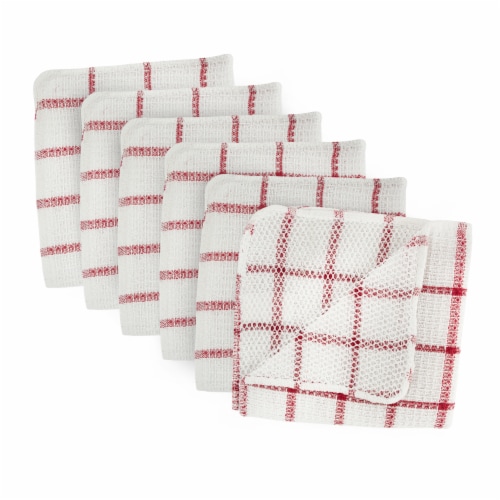DII Red Scrubber Dishcloth (Set of 6) Perspective: front