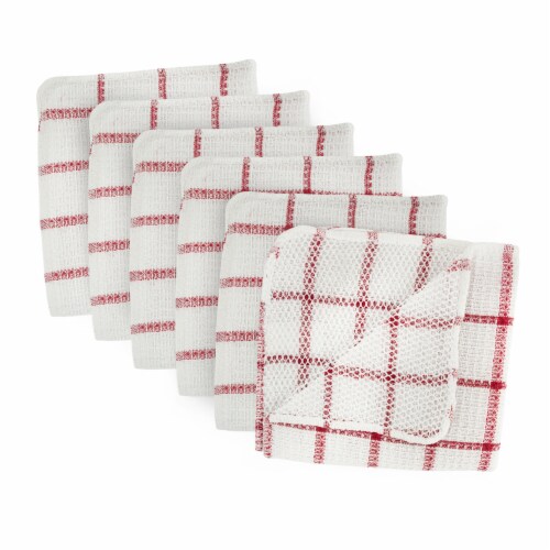 DII Red Scrubber Dishcloth (Set of 6) Perspective: front