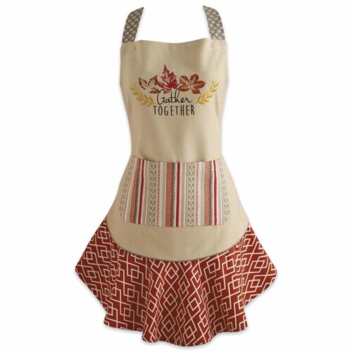 Design Imports CAMZ35782 Gather Together Ruffle Apron Perspective: front