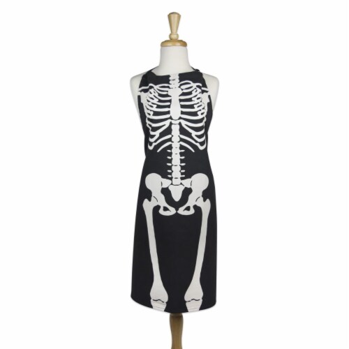 Design Imports Skeleton Print Chef Apron Perspective: front