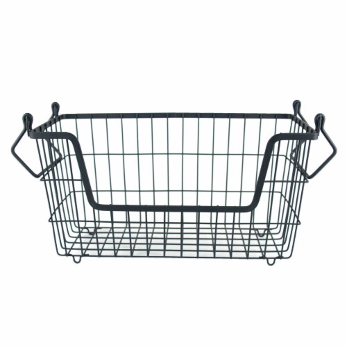 DII Metal Basket Black Rectangle Small Perspective: front
