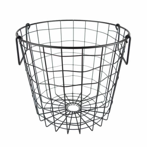 DII Metal Basket Black Round Small Perspective: front