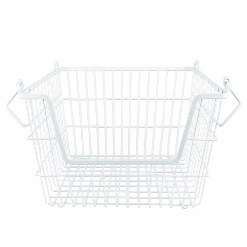 DII White Rectangle Metal Basket Medium Perspective: front