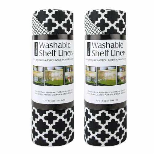 DII Black Lattice Shelf Liner (Set of 2) Perspective: front