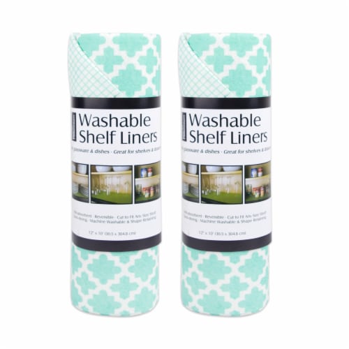 DII Aqua Lattice Shelf Liner (Set of 2) Perspective: front