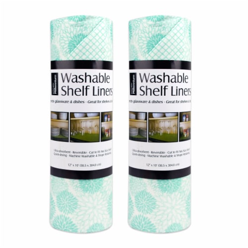 DII Aqua Dahlia Shelf Liner (Set of 2) Perspective: front