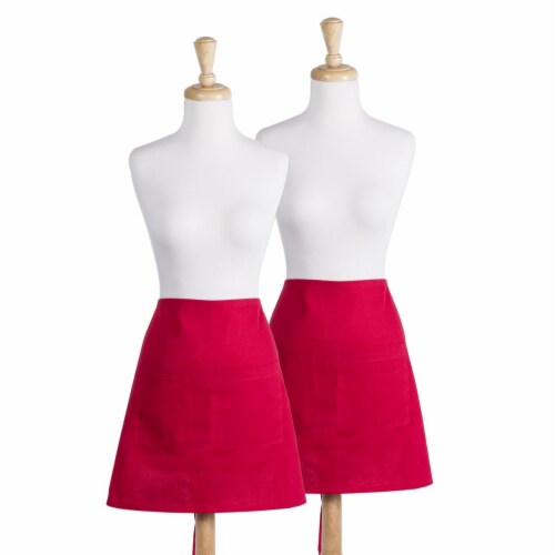 Design Imports Tango Red Waist Apron Set of 2 Perspective: front