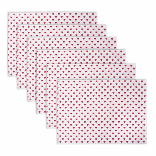 DII Lil Hearts Ribbed Placemats (Set of 6) Perspective: front