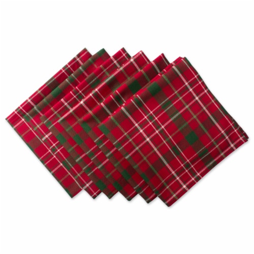 DII Tartan Holly Plaid Napkin (Set of 6) Perspective: front